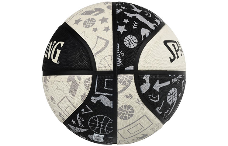 SPALDING Graffiti Rubber Basketball Black White Size 7 Training Unisex China Mainland Version
