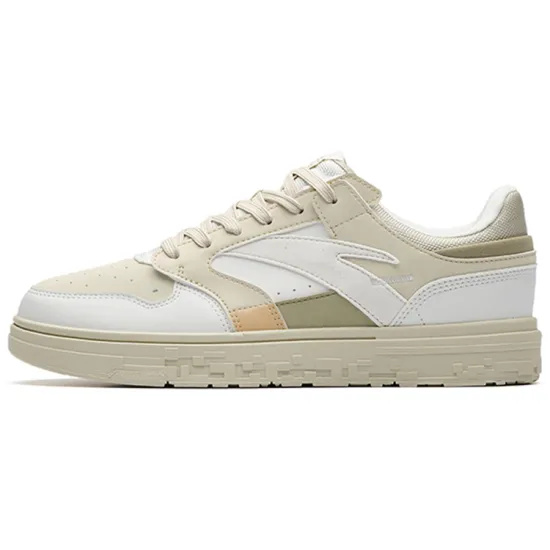 ANTA Street Play Series Skateboard Shoes Women's Low-Top White Gray Green