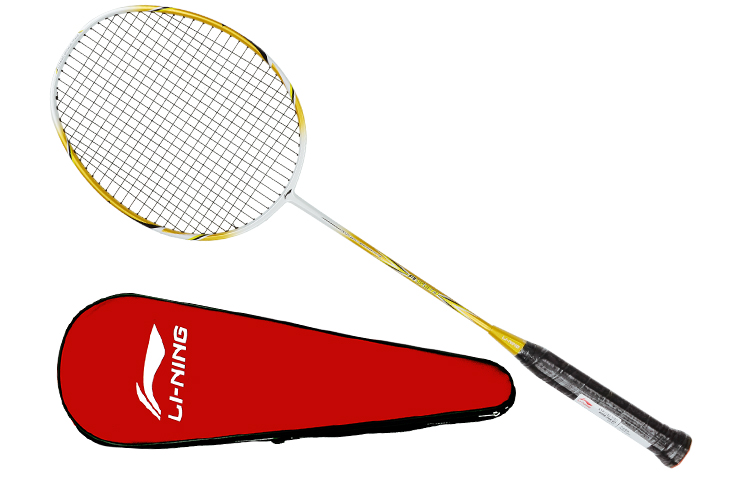 Li Ning A590 Full Carbon Badminton Rackets Control Type All around Defense Entry level 675mm Unisex 3UG6 Gold