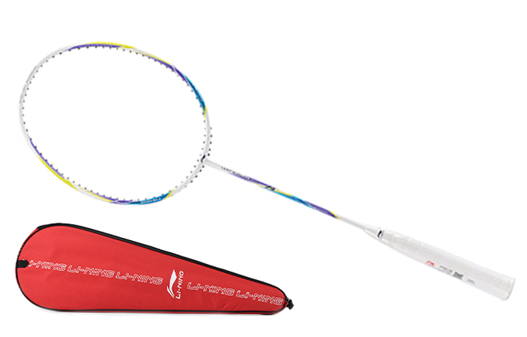 Li Ning WS74 Full Carbon Badminton Rackets Advanced Level 675mm Single Racket Dazzling White