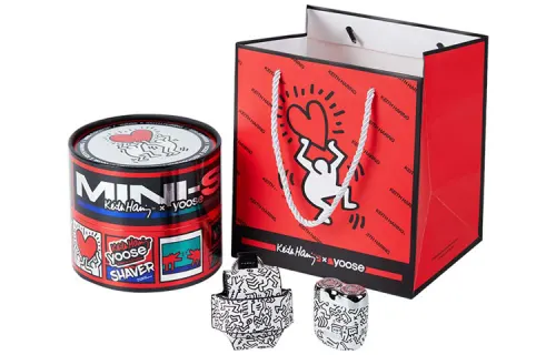 Colored yoose Keith Haring co-branded rotary shaver, stainless steel double head, whole body washable, rotary shaver, whole body washable, electric, free for boys