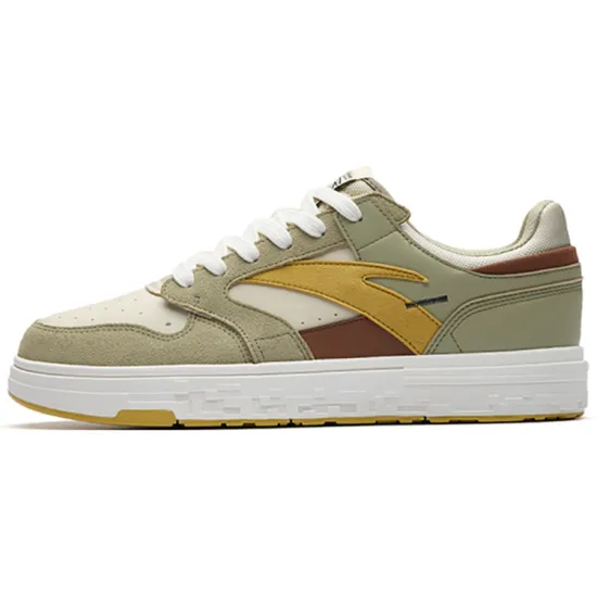 ANTA Street Play Series Skateboard Shoes Men Low-Top Ivory White/Green