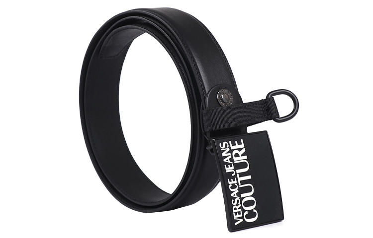 Мужской ремень Versace Jeans Couture Leather Belt (черный) — фото 4