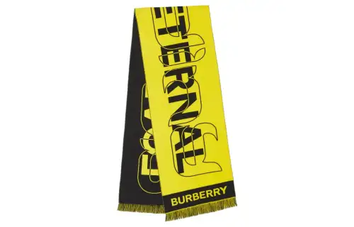 Burberry Wool Knit Scarves Unisex Yellow