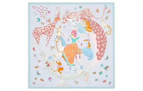 HERMES Scarves Unisex Light Blue
