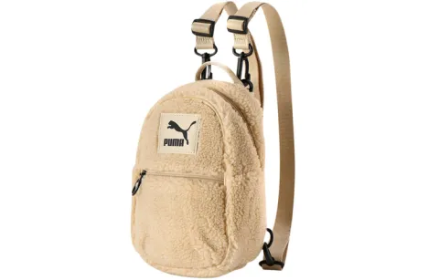 PUMA Zip Closure Sherpa With Fabric Backpack Women's Khaki