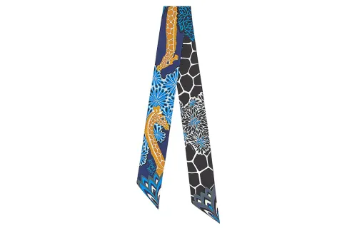 HERMES Scarves Women's Blue Black