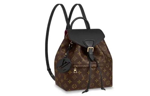 LOUIS VUITTON Montsouris Cow Leather Backpack Women's Brown