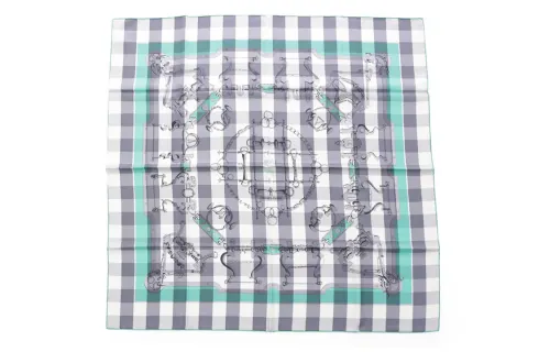 HERMES Carre Scarves Women's Light Blue