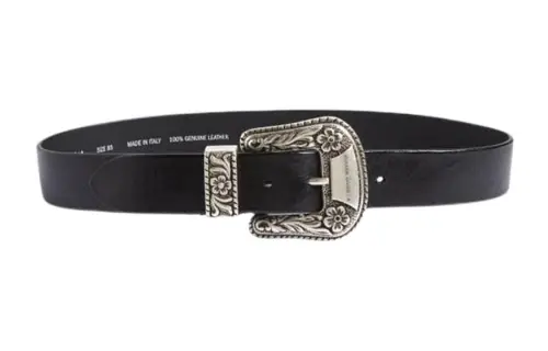 Golden Goose Deluxe Brand Logo Plaque Buckle Belt