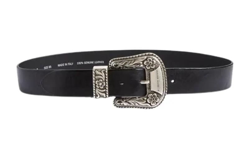 Golden Goose Deluxe Brand Logo Plaque Buckle Belt