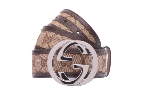 GUCCI Interlocking G Belt Supreme Gg Striped Leather