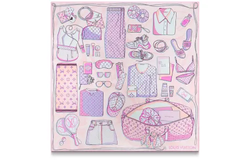 LOUIS VUITTON Monogram Scarves Women's Pink