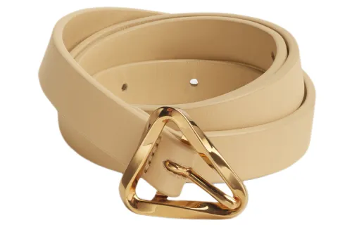 Bottega Veneta Cow Leather Belts Women's Oat Width 2.5cm