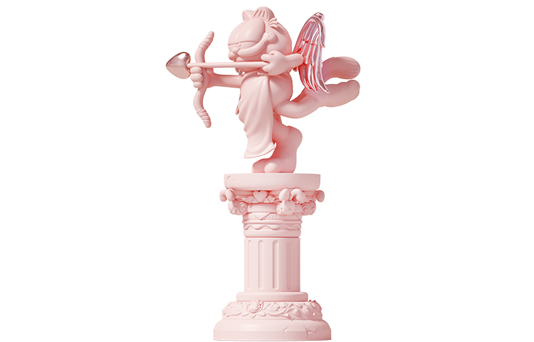 POP SUNDAY ART STUDIO romantic white garden series pop sunday Garfield statue
