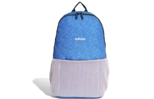 Adidas Polyester Backpack Regular Unisex Blue & Gray