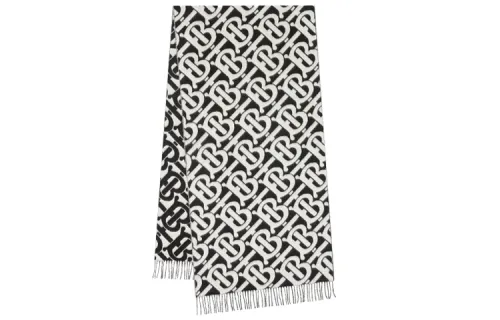 Burberry Knit Scarves Unisex Black