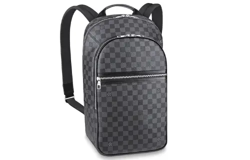 LOUIS VUITTON Checkerboard Pattern Backpack Men's Black Blue