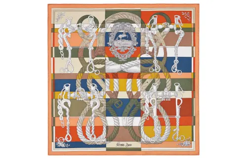HERMES Della Cavalleria Scarves Women's Orange