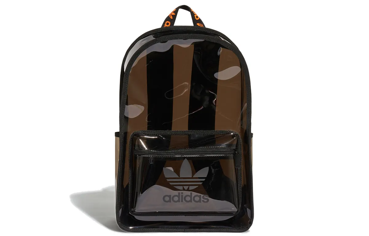 Adidas Originals Trefoil Thermoplastic Polyurethane Elastomer Coating Backpack Regular Unisex Semi Transparent Black
