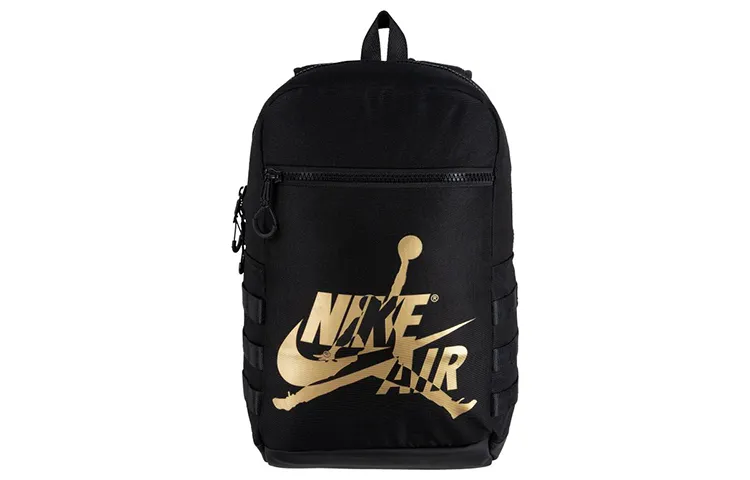 Jordan Polyester Backpack Regular Unisex Black Gold