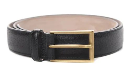 GUCCI Cow Leather Belts Men's Black Width 3cm