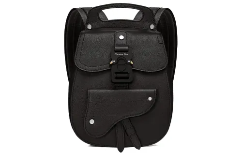 DIOR Saddle Cow Leather Backpack Men's Black
