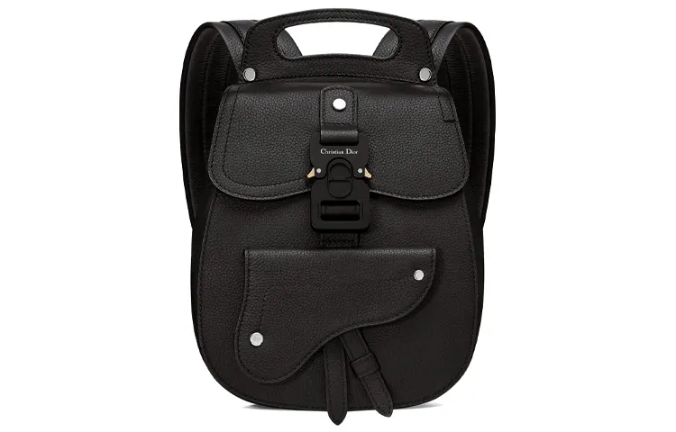 DIOR Saddle Cow Leather Backpack Men's Black