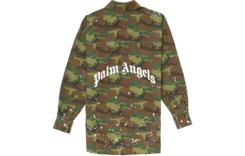 Palm Angels camouflage logo print shirt