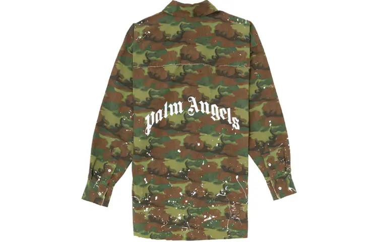 Palm Angels camouflage logo print shirt