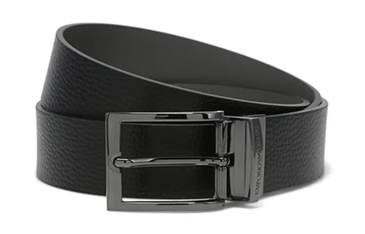 Emporio Armani Reversible Logo Engraved Buckle Belt