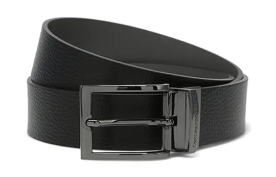 Emporio Armani Reversible Logo Engraved Buckle Belt