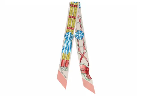 HERMES Jumping Scarves Women's Pink Beige