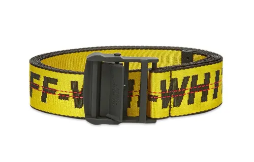 OFF-WHITE Leather Belts Unisex Bright Yellow