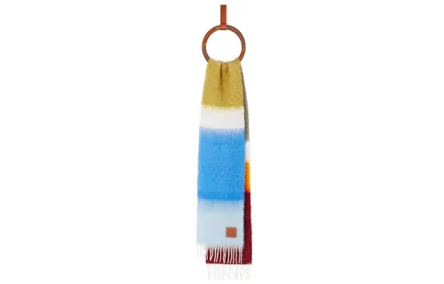 LOEWE Knit Scarves Unisex Dark Brown/Blue