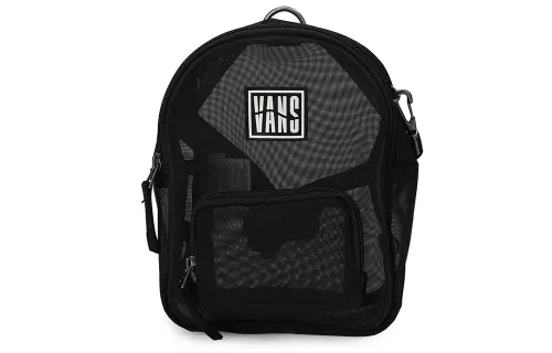 Vans Canvas 3 in 1 Shoulder Bag, Crossbody Bag, Backpack Regular Unisex Black Transparent