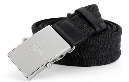 PRADA Nylon Leather Belts Unisex