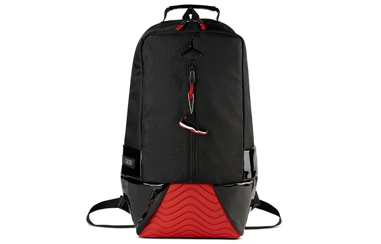 Jordan Polyurethane Bonded To Polyester Basketball Bag Backpack Large Unisex Black Red