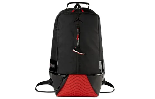 Jordan Polyurethane Bonded To Polyester Basketball Bag Backpack Large Unisex Black Red