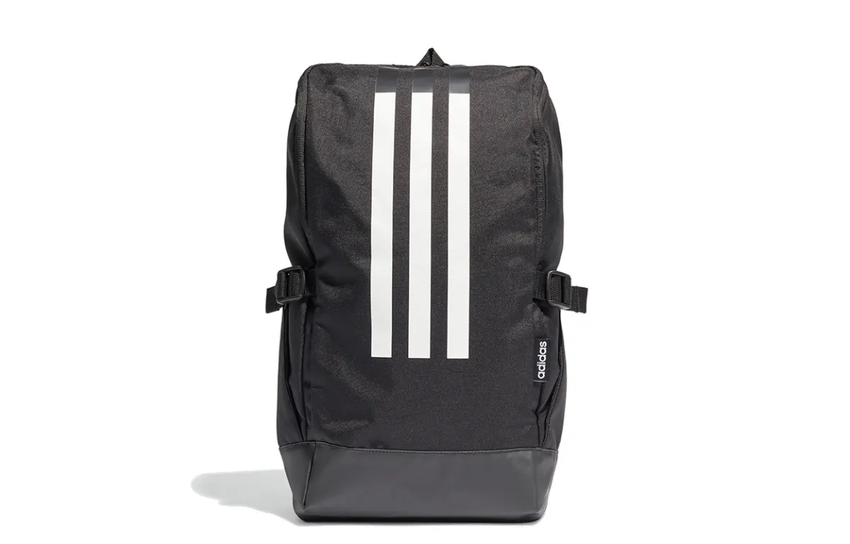 Adidas Zip Closure Recycled Polyester Plain Weave Fabric Backpack Regular Unisex Black