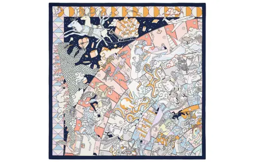 HERMES Scarves Unisex Ocean Blue