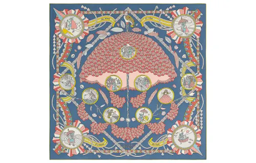 HERMES L'Ombrelle Magique Knit Scarves Women's Blue