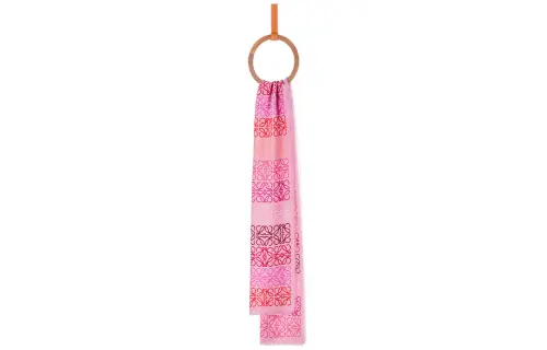 LOEWE Anagram Knit Scarves Women's Pink