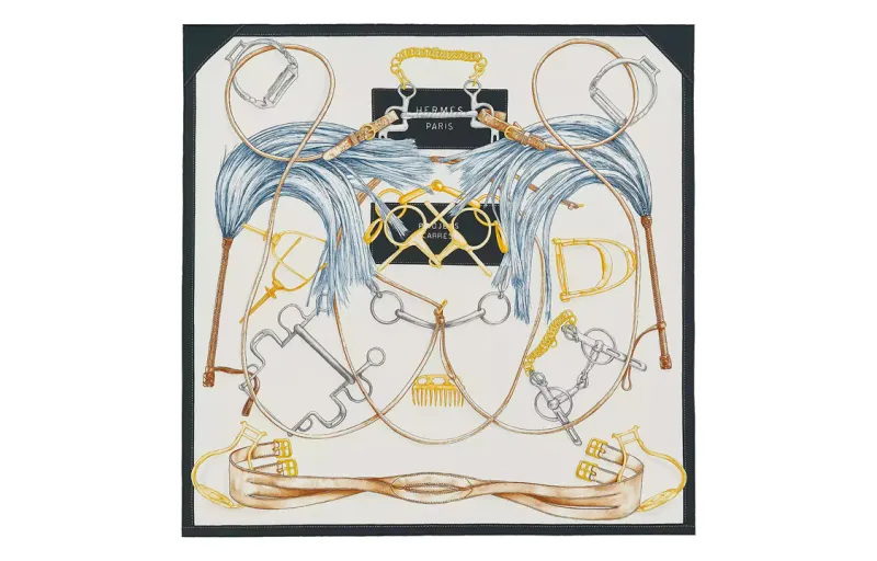 HERMES Scarves Unisex Blue