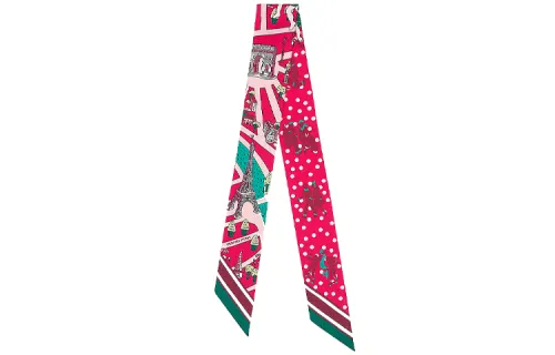 HERMES Small Silk Scarves Women's Fuchsia
