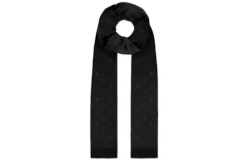 LOUIS VUITTON Silk Scarves Unisex Black