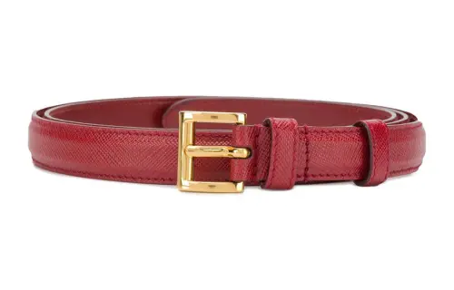 PRADA Leather Belts Women's Red 