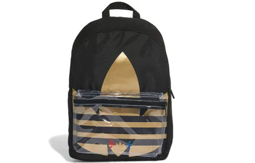 Adidas Originals Polyester Backpack Regular Unisex Black Gold
