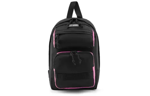 Vans Multi Pocket Polyester Backpack Regular Unisex Black Pink