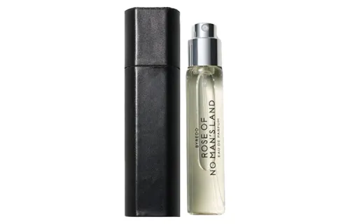 Perfume sample for traveling, black burgundy case, 12 ml